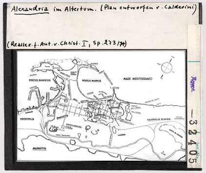 Vorschaubild Alexandria: Plan der Stadt in der Antike (entworfen von Calderini) 